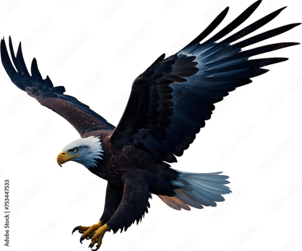 Fototapeta premium Watercolor painting of Bald Eagle. 