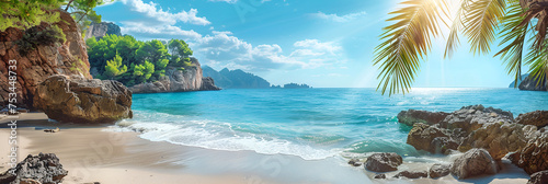 beautiful Mediterranean tropical beach background, generative Ai © Zoya