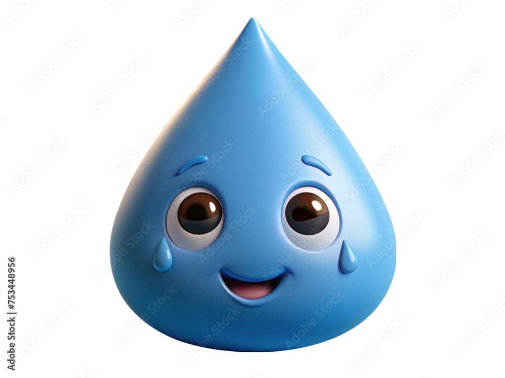 a cute cartoon water droplet with a friendly expression a cute cartoon water droplet with a friendly expression