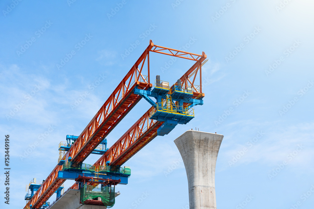 Sky train under construction, progress in joining the various blocks/modules. Sky train under construction, progress in joining the various blocks/modules.