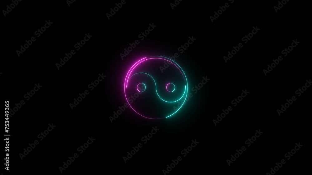 Neon Loading a progress icon isolated on black background illustration. Neon Loading a progress icon isolated on black background illustration.