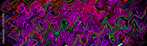 Bright abstract multicolor neon wave pattern. Creative ilustration
