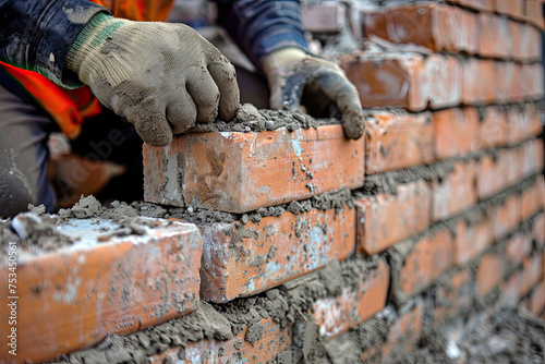 Worker with bricks