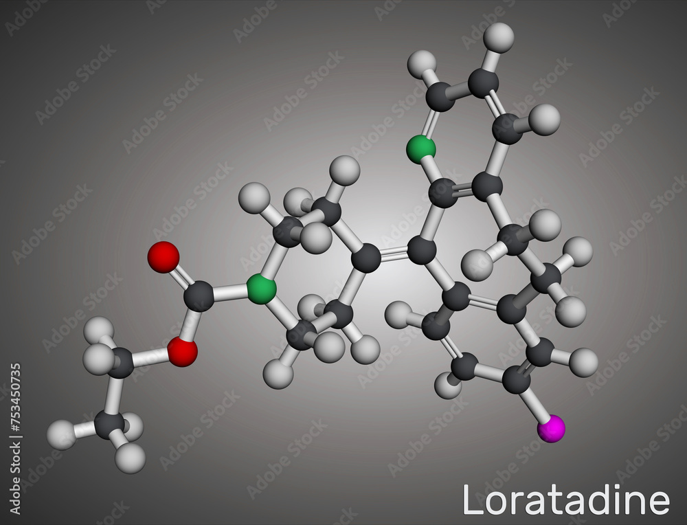 Fotografie Loratadine drug molecule