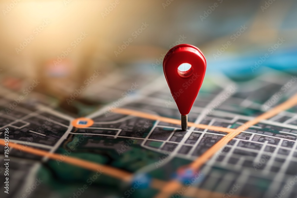 Location map marked with red pin Location map marked with red pin