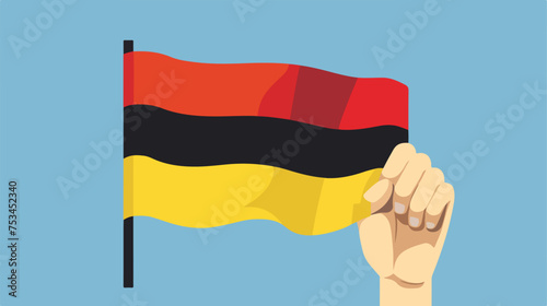 Belgium wavingag. Hand holding Belgianag. Natio
