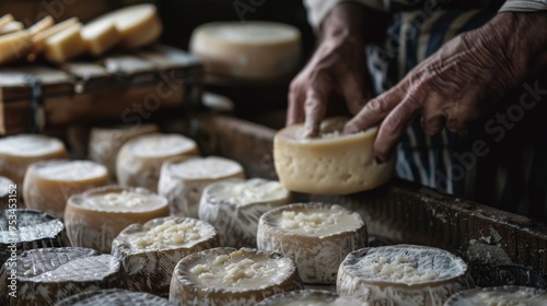 Salting: Throughout the aging period, the cheese wheels are periodically hand-salted to further enhance flavor developmen