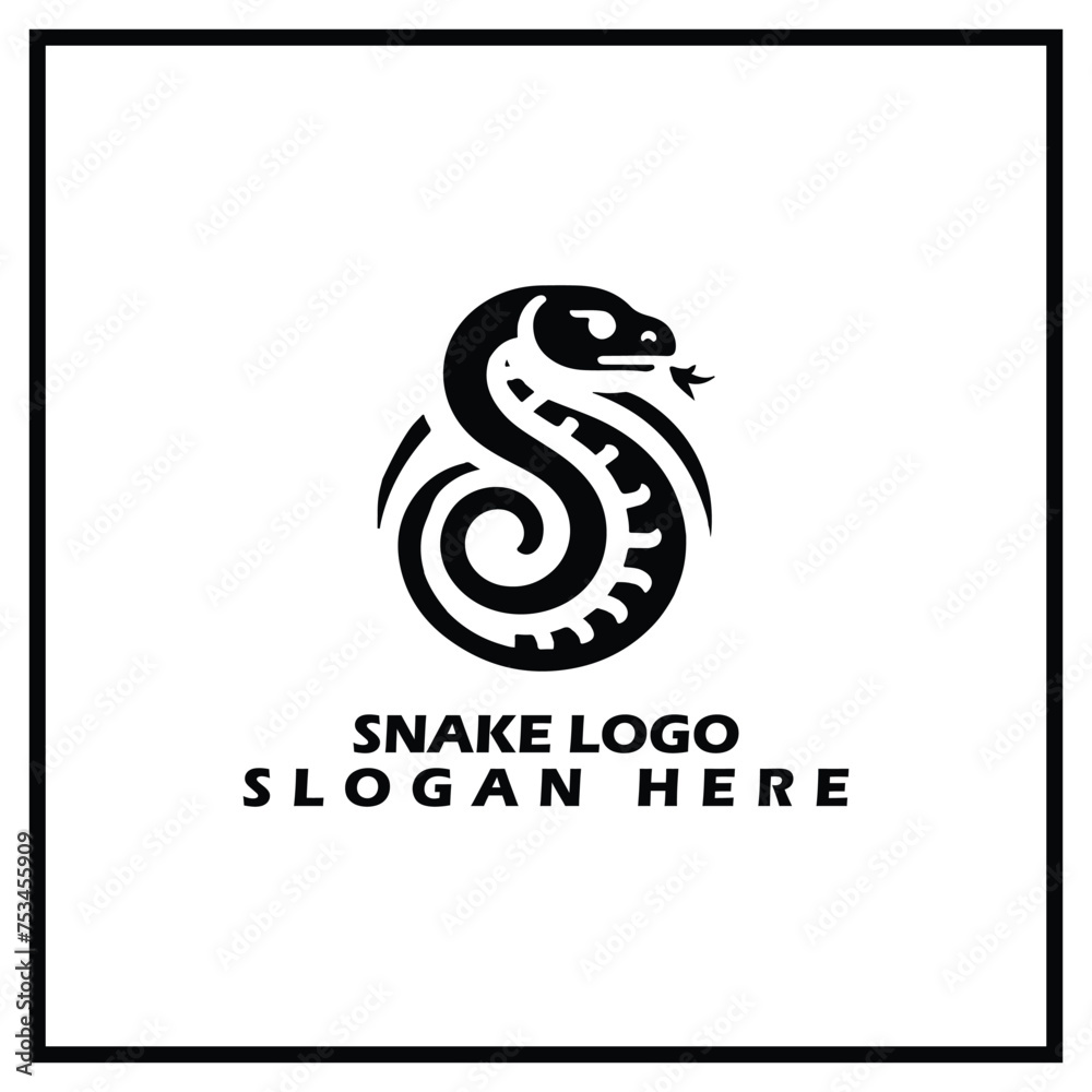 snake logo design, with a simple and elegant style, suitable for logos that have a snake theme such as a zoo snake logo design, with a simple and elegant style, suitable for logos that have a snake theme such as a zoo