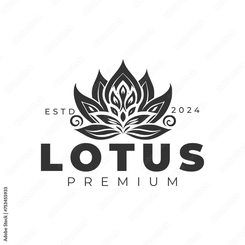 Lotus premium logo template. Generative AI Lotus premium logo template. Generative AI