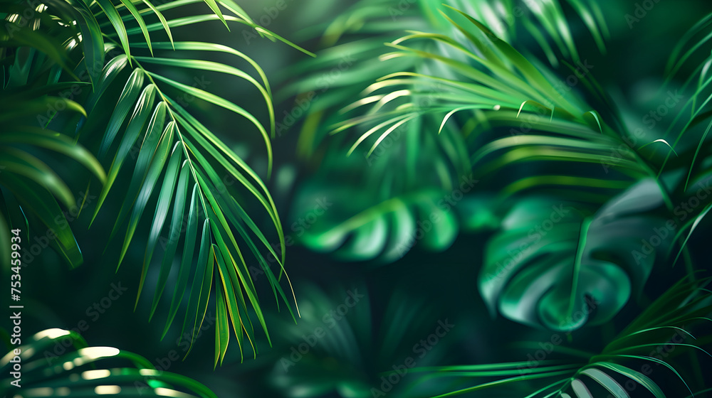 Fototapeta premium palm leaves background