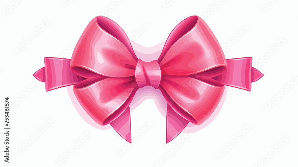 Heart in ribbon bow romantic gift concept isolated on