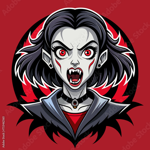 Tshirt sticker of a Let your attitude speak volumes with our fierce Horror Girl design