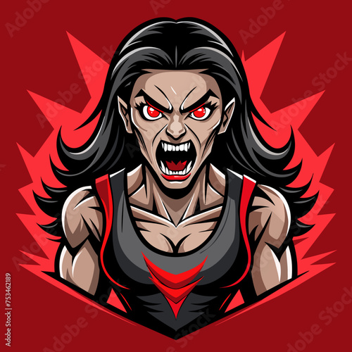 Tshirt sticker of a Let your attitude speak volumes with our fierce Horror Girl design