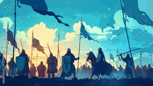 Medieval Soldier Troops At War Illustration