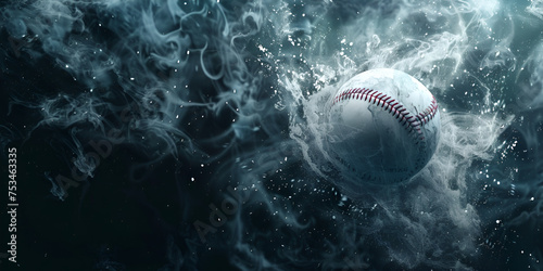baseball in water with black back ground , wallpaper for games lover , wallpaper for players photo