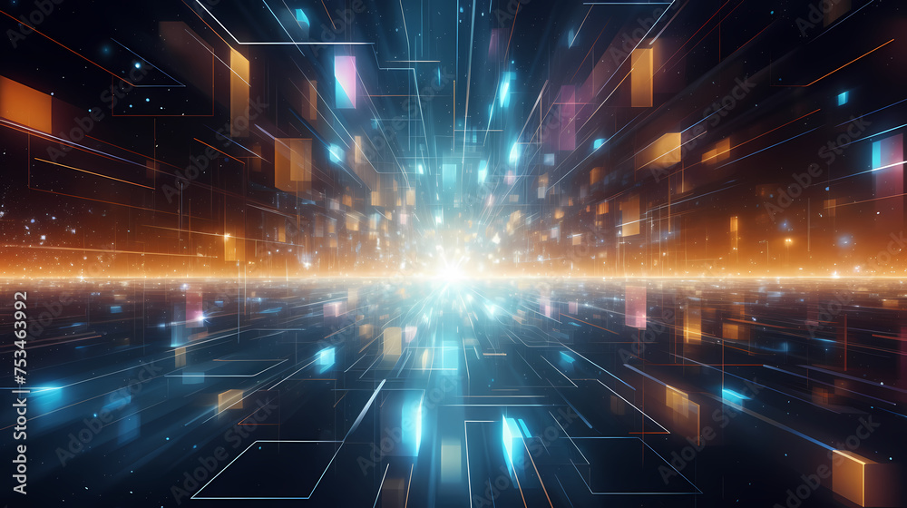 Abstract image of a space filled with bright lights Abstract image of a space filled with bright lights