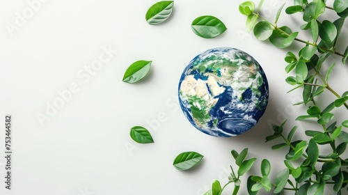 earth day concept on white background world environment day #753464582