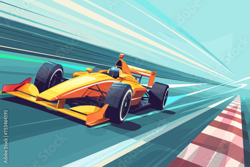Racing Car Flat Illustration