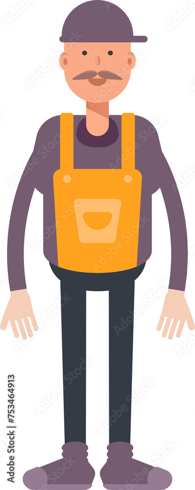 Fototapeta premium Service Man Character Standing 