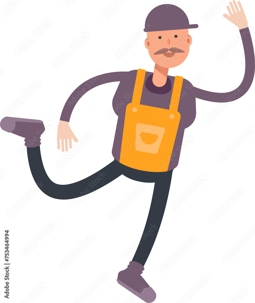 Service Man Character Jumping and Flying
Service Man Character Jumping and Flying