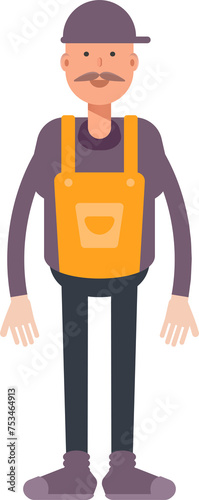 Service Man Character Standing 