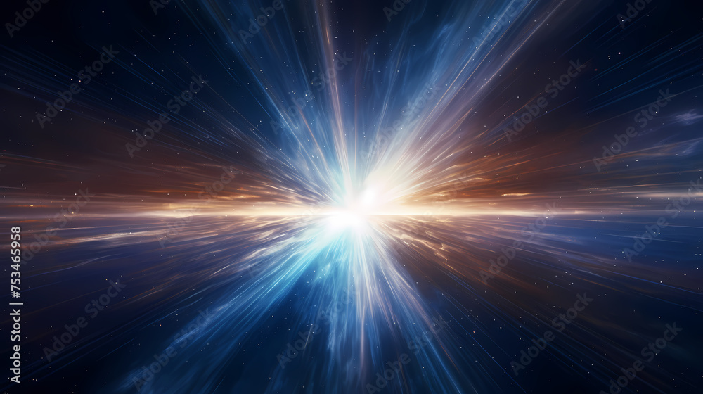 Abstract image of a space filled with bright lights