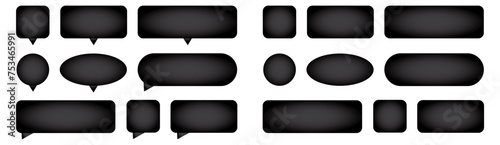 Speech 3d bubble social media set. White chat message icons, empty text bubbles different shapes collection, creative dreams action dialog ballons isolated vector illustration