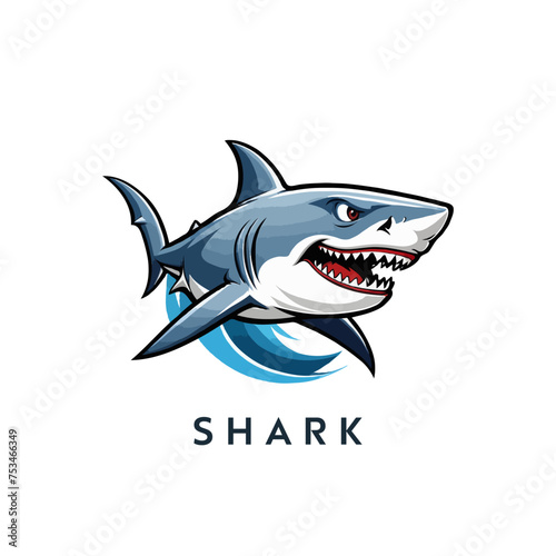 Shark Mascot vector logo design. easy to edit and replace name. E-Sport Logo. Shark Attack. Beast Mascot