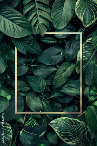 Wallpaper Mural A blank frame surrounded by leaves Torontodigital.ca