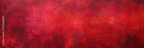 Crimson Red Wall: Abstract Panorama Background with Textured Shades of Red