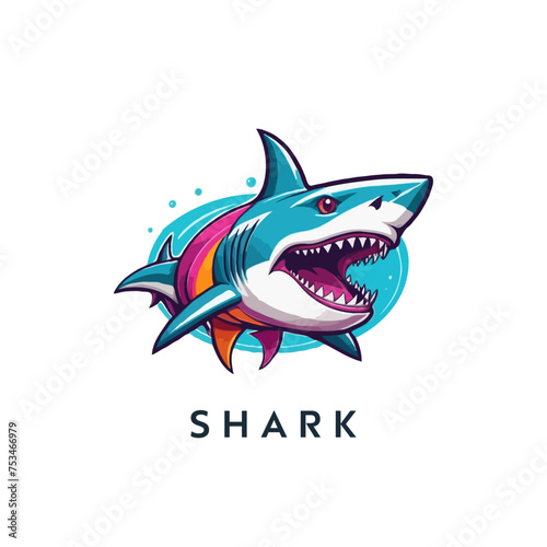 Shark Mascot vector logo design. easy to edit and replace name. E-Sport Logo. Shark Attack. Beast Mascot