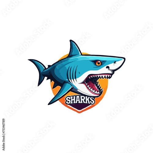 Shark Mascot vector logo design. easy to edit and replace name. E-Sport Logo. Shark Attack. Beast Mascot