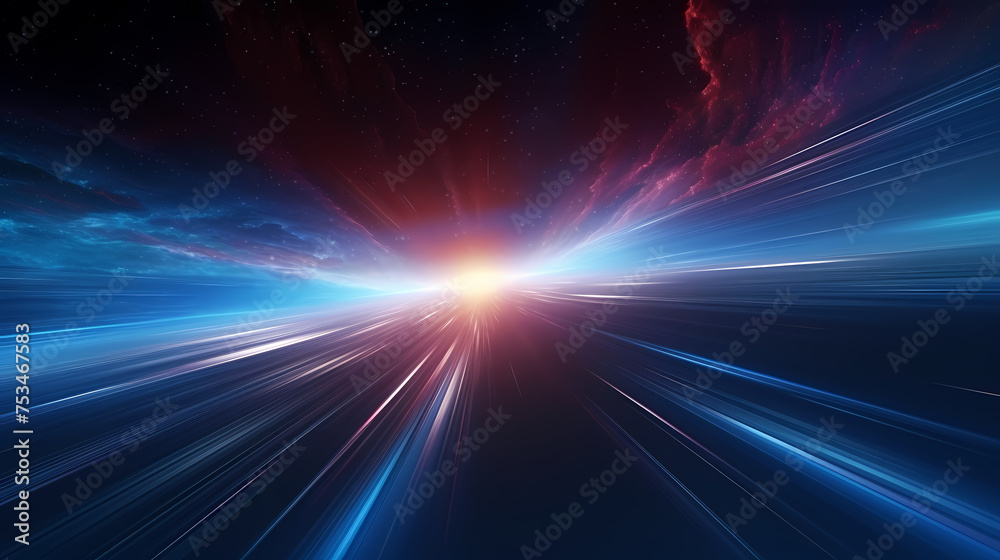 Fototapeta premium Technology particle abstract background, abstract particles in science fiction space