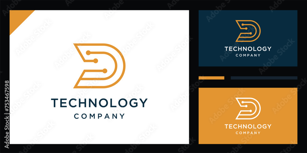 Naklejka premium Initial letter D logo design vector 