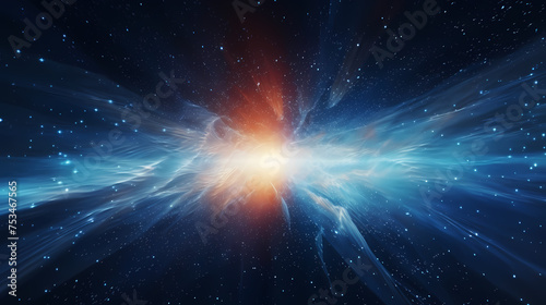 Technology particle abstract background, abstract particles in science fiction space © ma