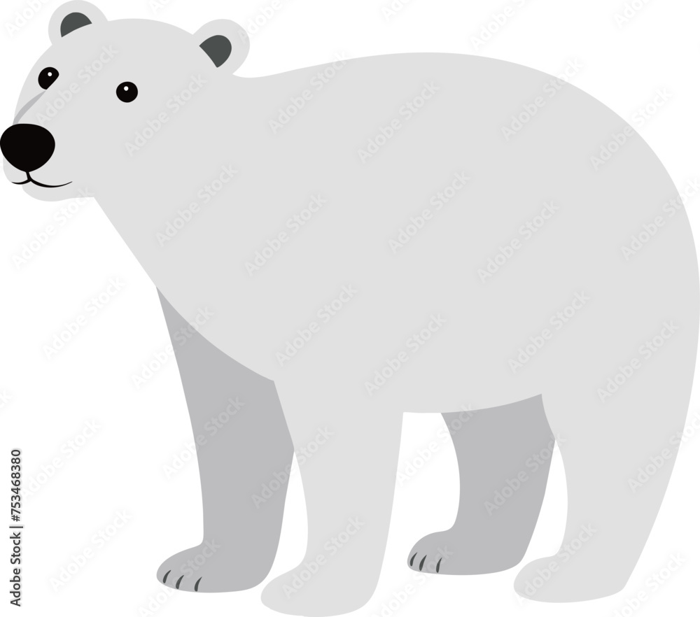 Fototapeta premium Vector polar bear minimalist style illustration 