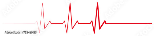 Heart Beat Line Symbol. Flatline Stock vector. photo