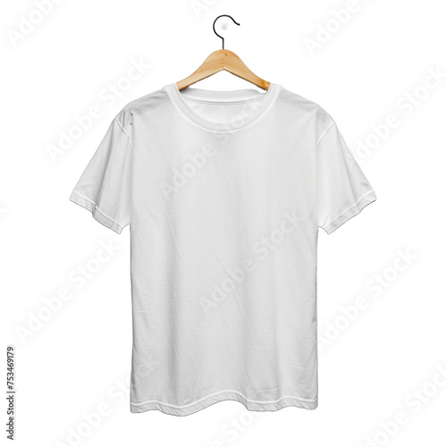 white t shirt transparent background png isolated on white background