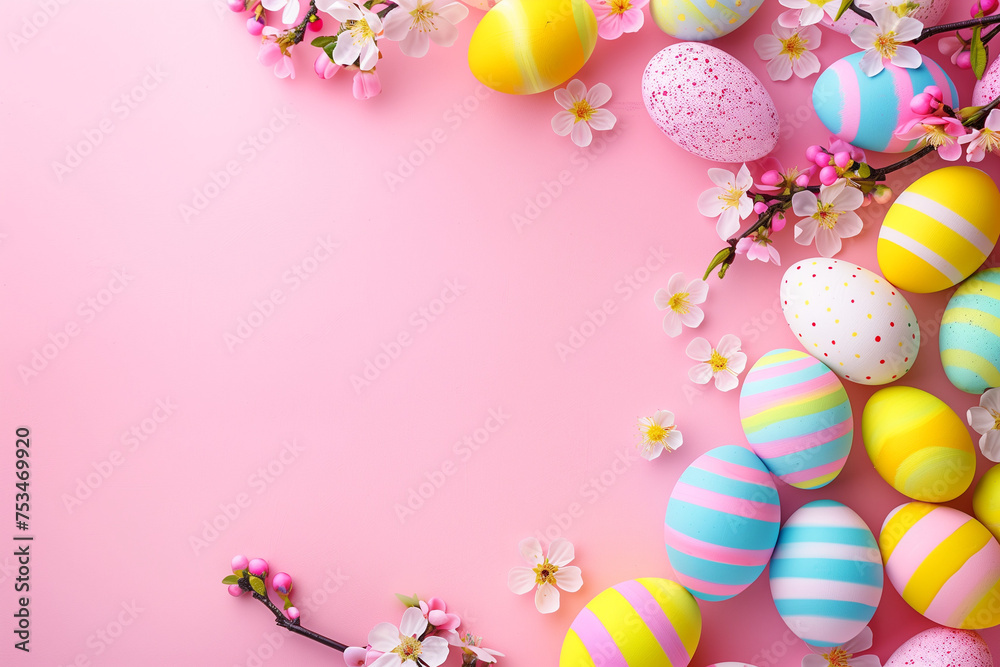 Pink Easter pattern background Pink Easter pattern background