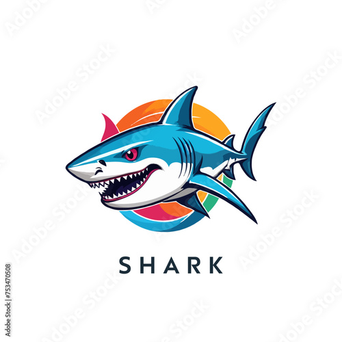 Shark Mascot vector logo design. easy to edit and replace name. E-Sport Logo. Shark Attack. Beast Mascot