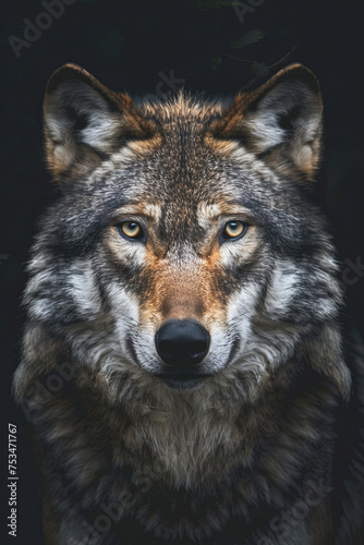 A closeup shot of a wolf
