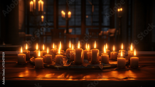 A group of lit candles