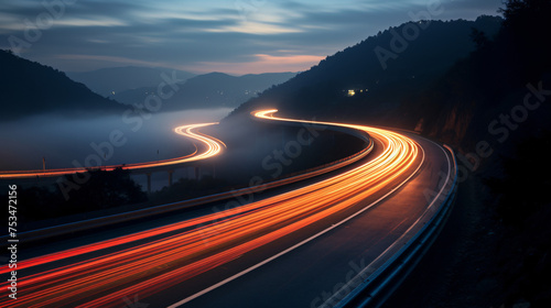 A long exposure photo of a highway © Fauzia