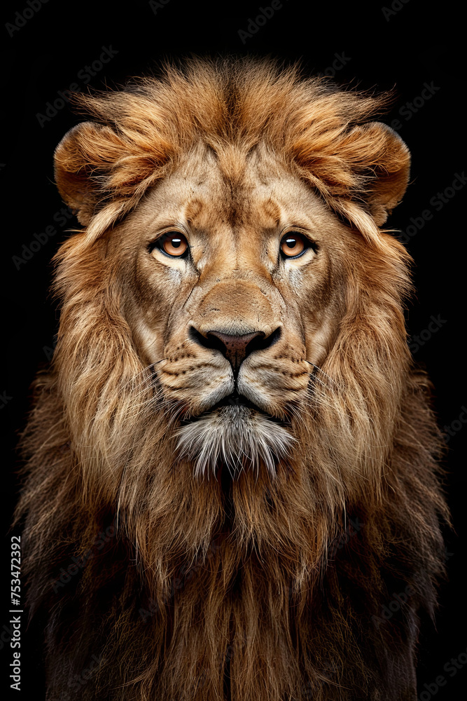 A closeup shot of a lion