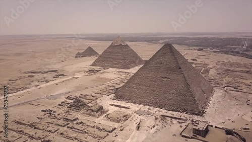 pyramid giza egypt aerial view photo