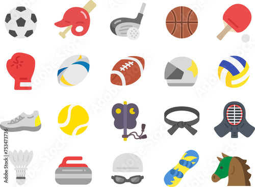 種目別のスポーツのアイコンのイラストセット