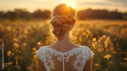 portrait of a bride in wedding dress