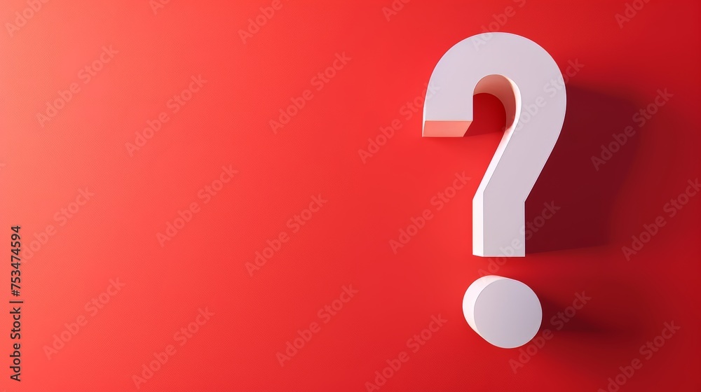 3D white exclamation mark icon with shadow, isolated on a red wall background, minimal conceptual 3D rendering 3D white exclamation mark icon with shadow, isolated on a red wall background, minimal conceptual 3D rendering