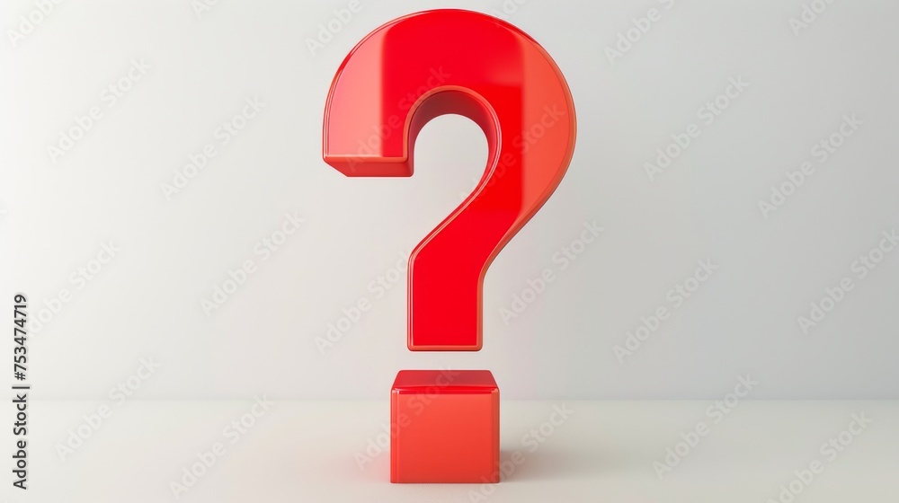 The image of a vivid, three-dimensional red exclamation mark against a white background The image of a vivid, three-dimensional red exclamation mark against a white background