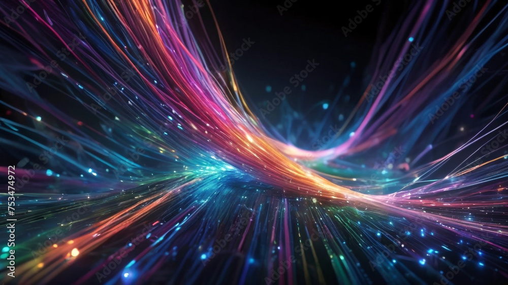 Abstract technology background with illuminated fiber optic network connections Abstract technology background with illuminated fiber optic network connections